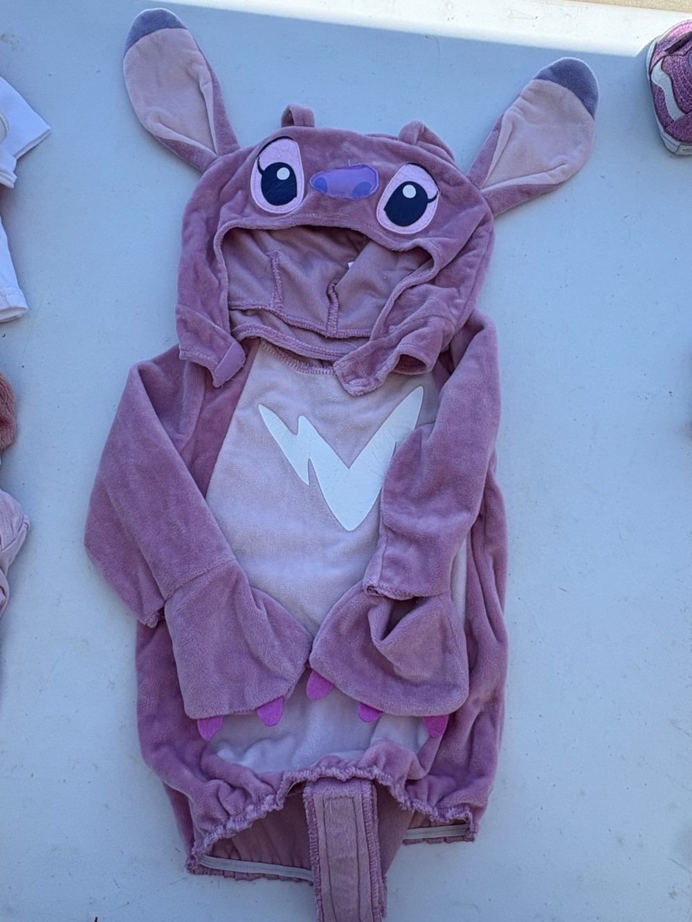 Disney Baby Pink Plush Hooded Onesie